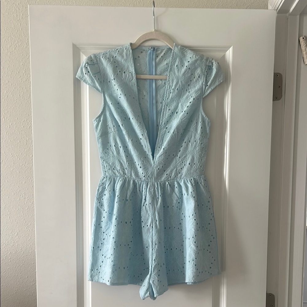 Light Blue Eyelet Romper